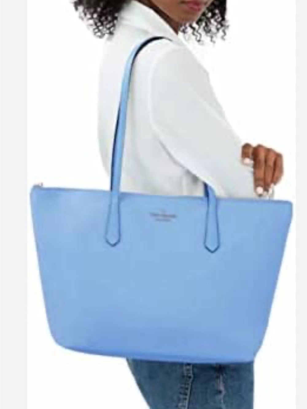 kate spade blue  tote with spade charm